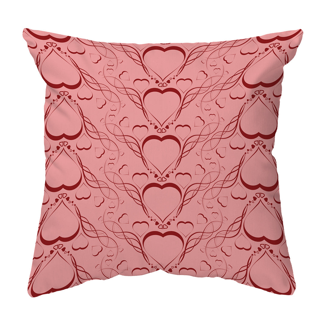 Zippered Pillow Shell Delicate Heart Pattern