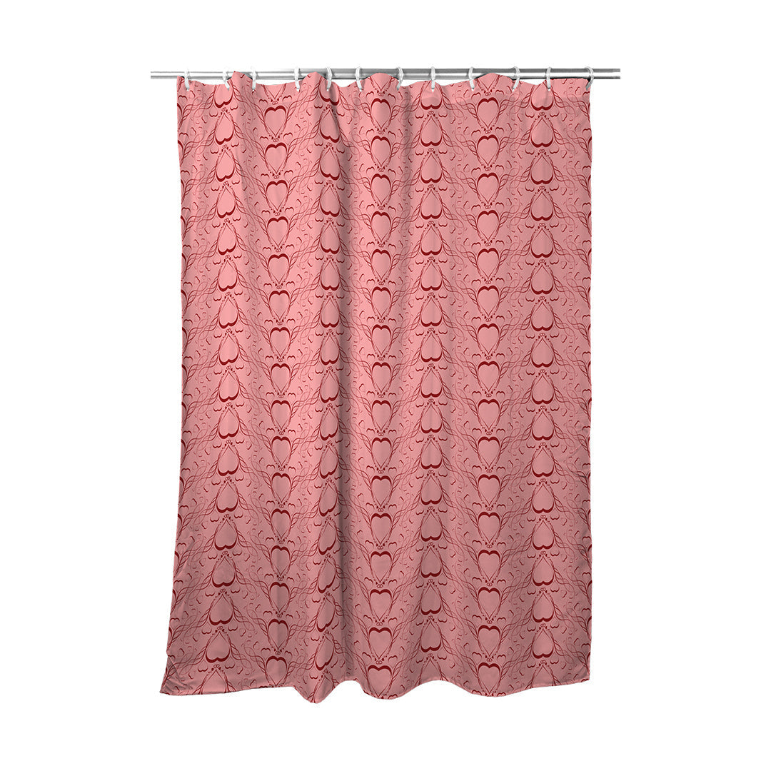 Shower Curtain Delicate Heart Pattern