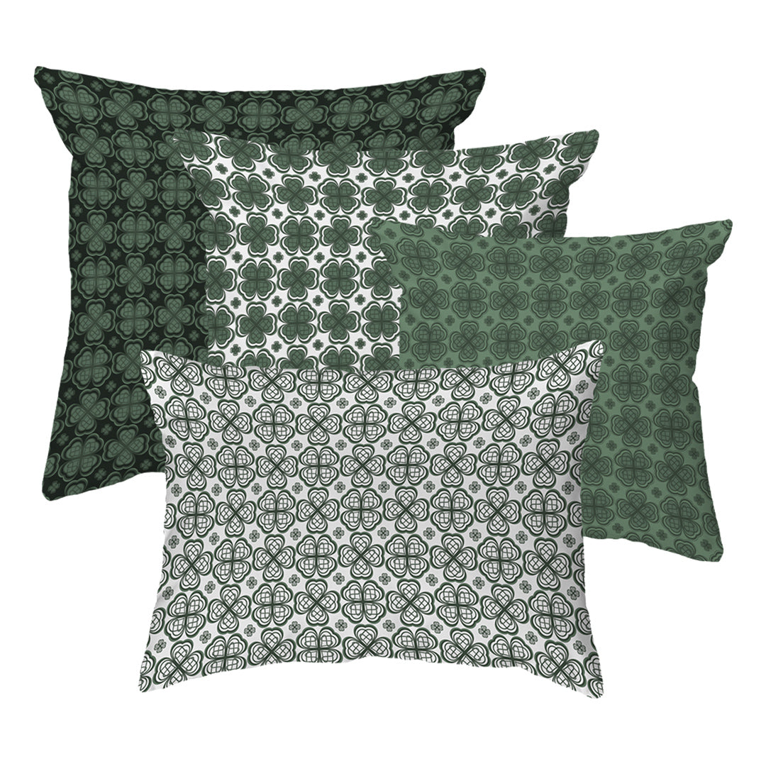 Zippered Pillow Shell Four Leaf Clover Pattern