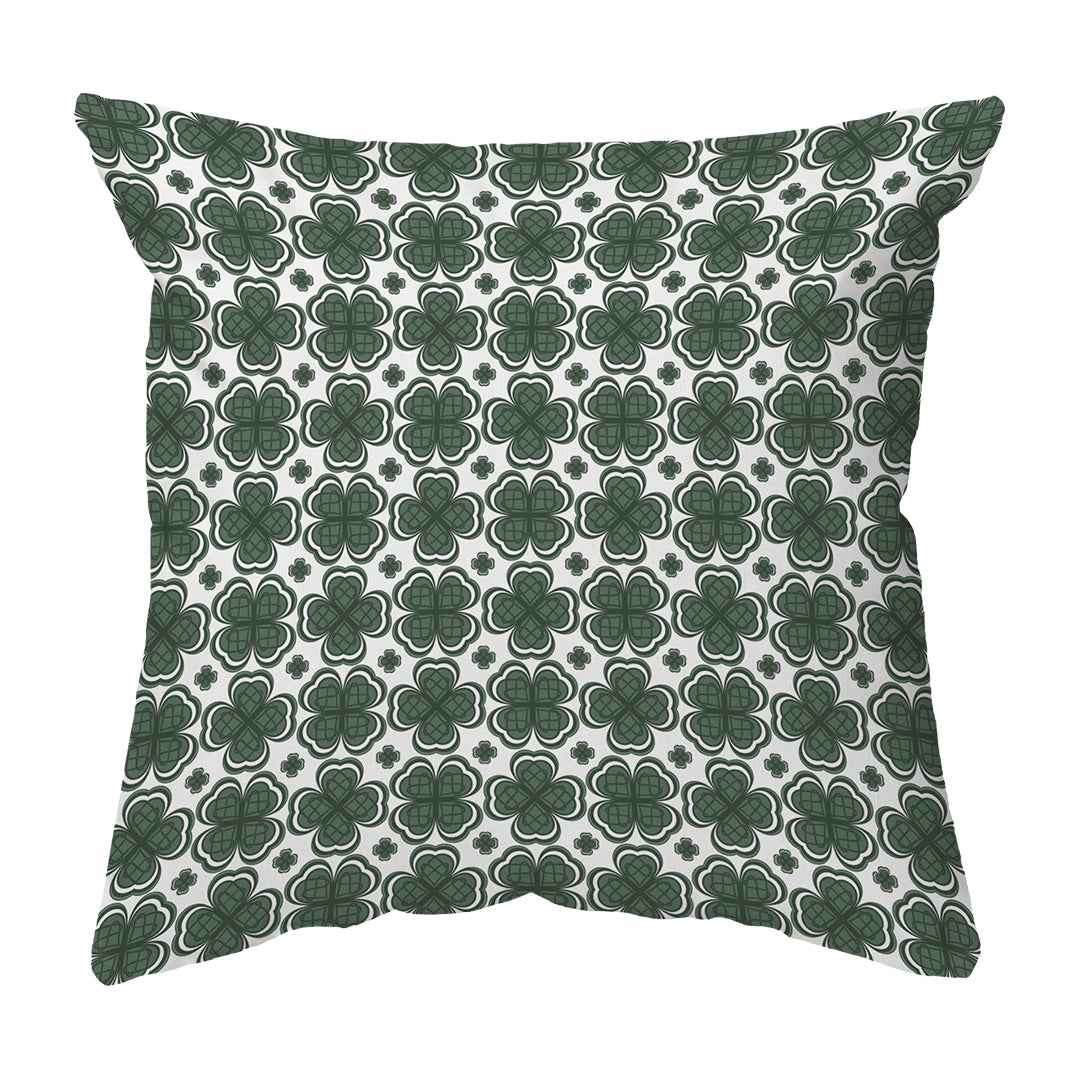 Zippered Pillow Shell Four Leaf Clover Pattern