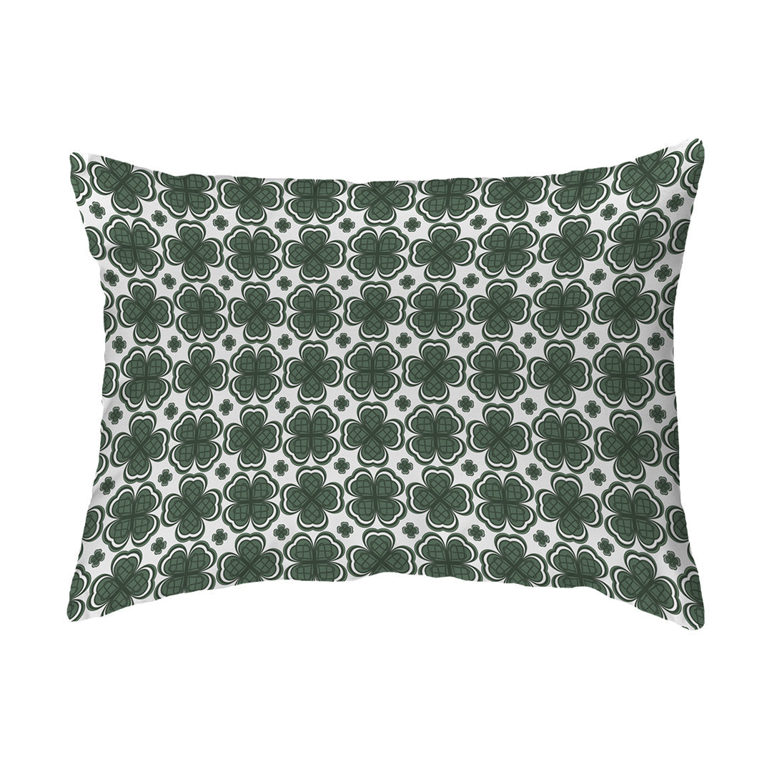 Zippered Pillow Shell Four Leaf Clover Pattern