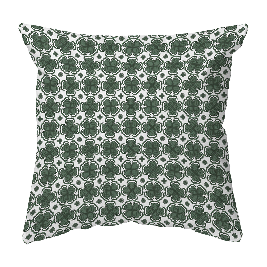 Zippered Pillow Shell Four Leaf Clover Pattern