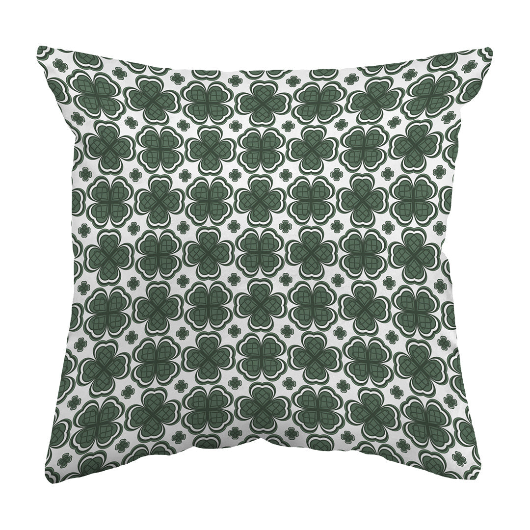 Zippered Pillow Shell Four Leaf Clover Pattern