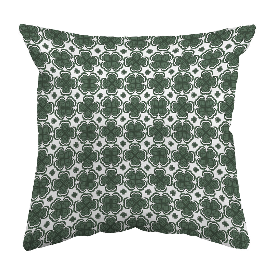 Zippered Pillow Shell Four Leaf Clover Pattern