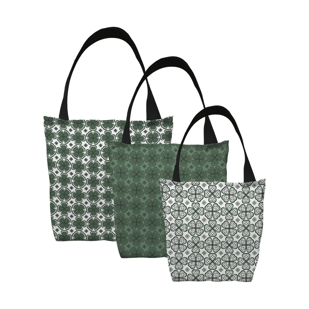 Tote Bags Four Leaf Clover Pattern
