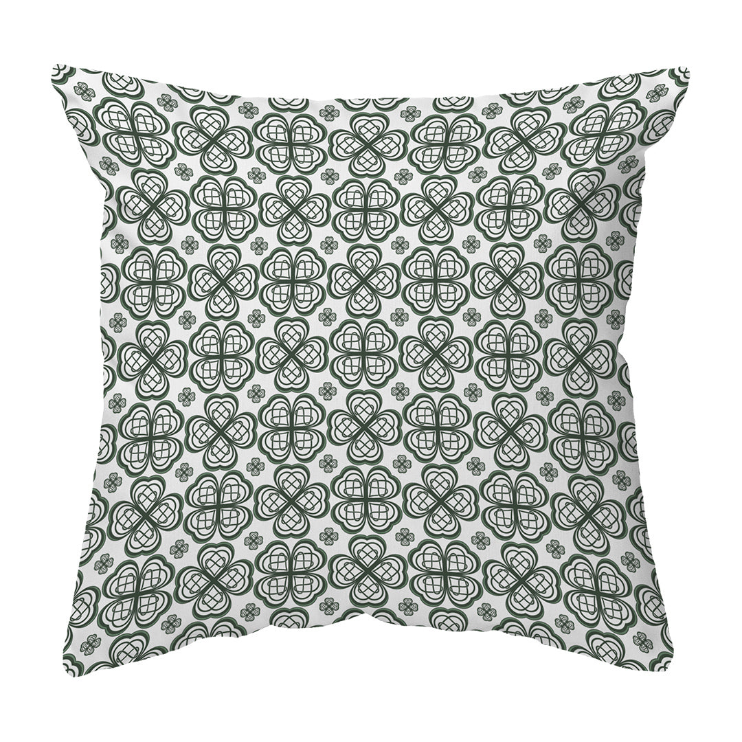 Zippered Pillow Shell Four Leaf Clover Pattern