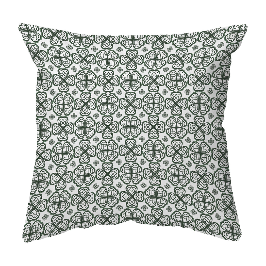 Zippered Pillow Shell Four Leaf Clover Pattern