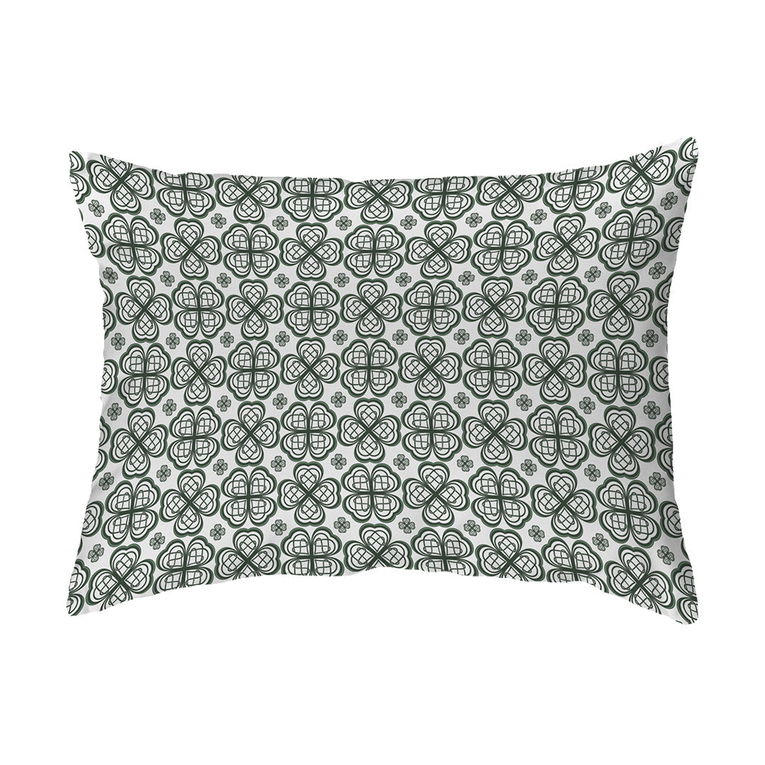 Zippered Pillow Shell Four Leaf Clover Pattern