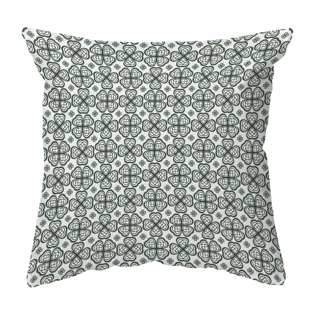 Zippered Pillow Shell Four Leaf Clover Pattern