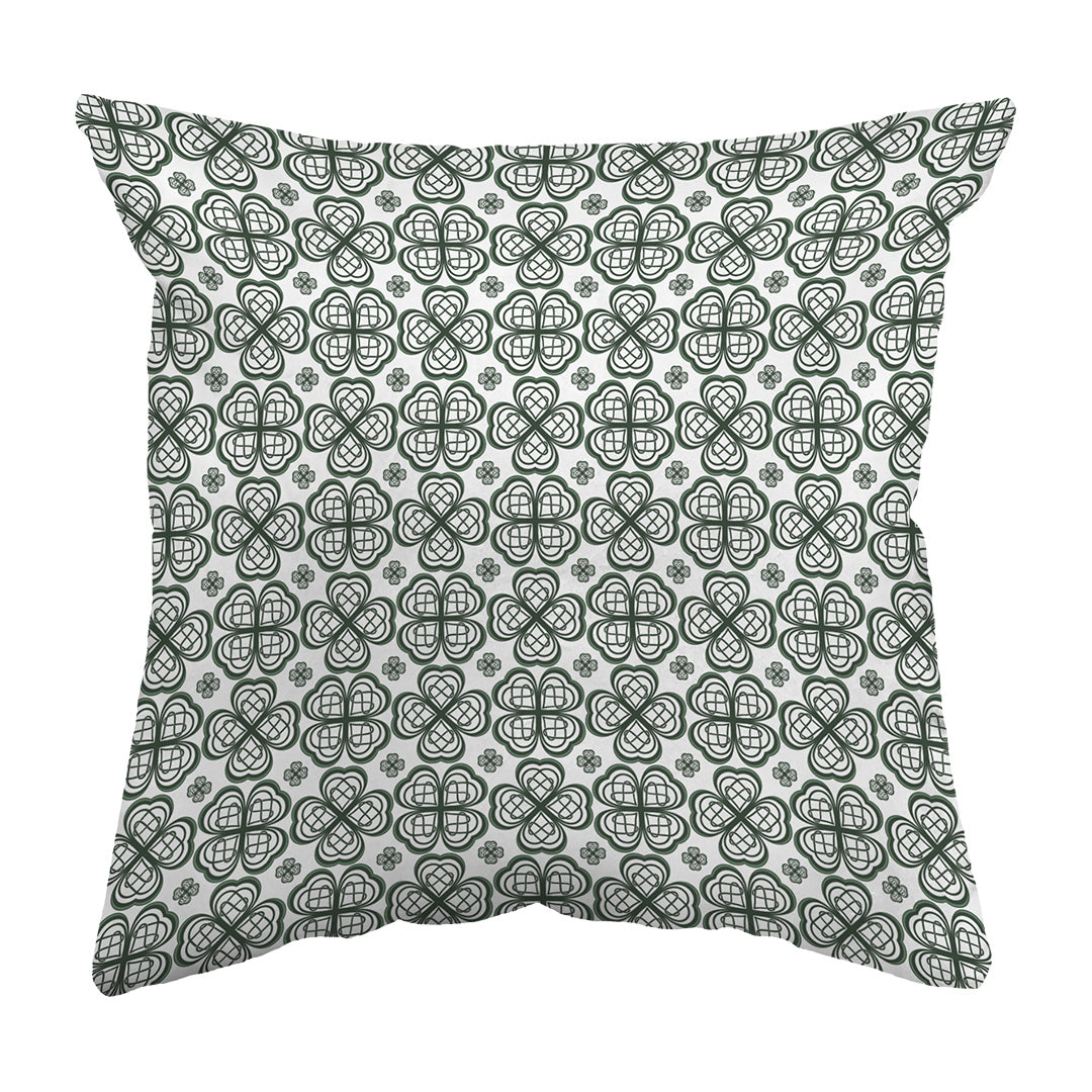 Zippered Pillow Shell Four Leaf Clover Pattern