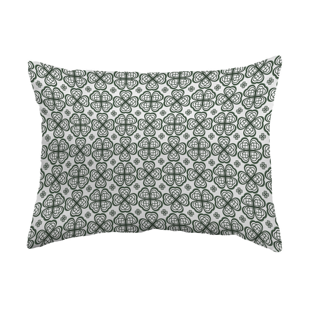 Zippered Pillow Shell Four Leaf Clover Pattern