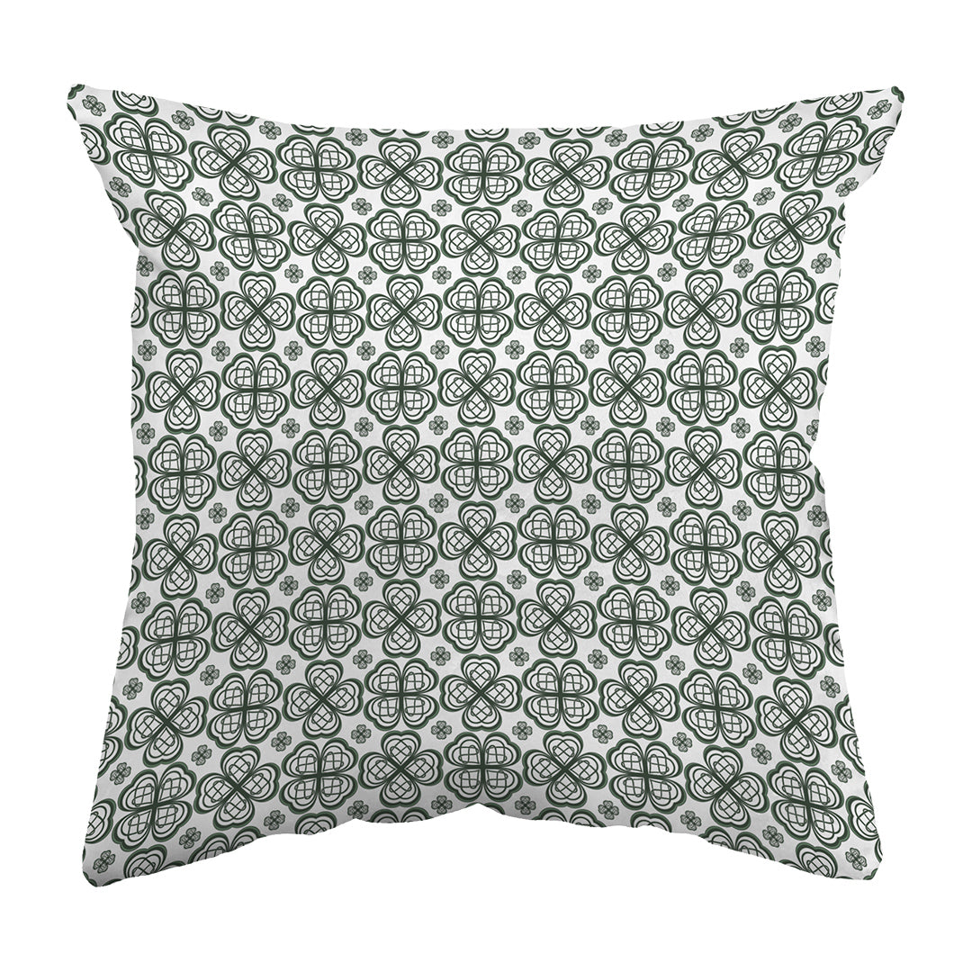 Zippered Pillow Shell Four Leaf Clover Pattern