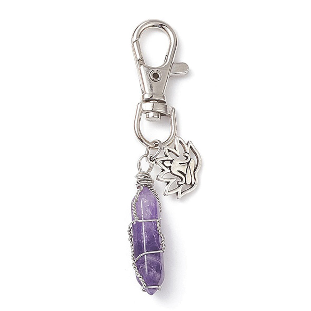 Charm Clip with Gemstone Bullet Charm