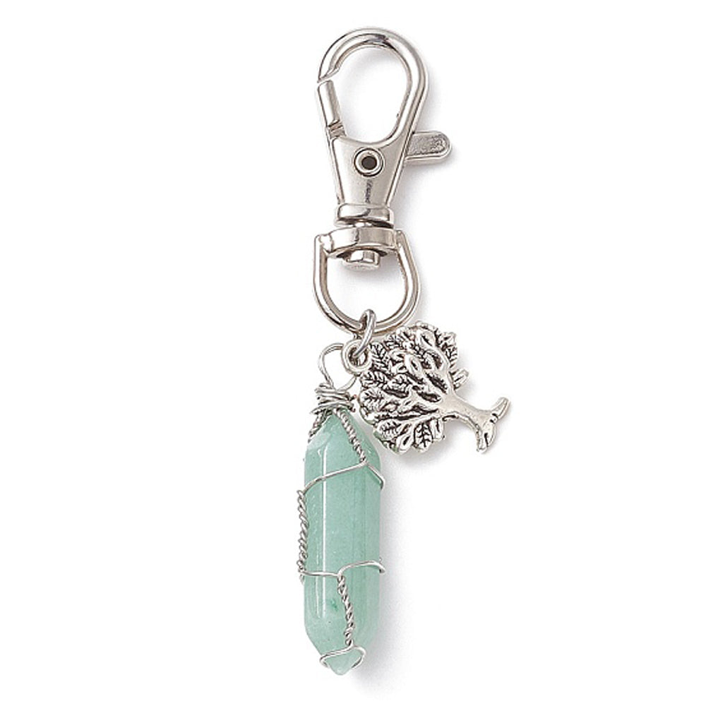 Charm Clip with Gemstone Bullet Charm