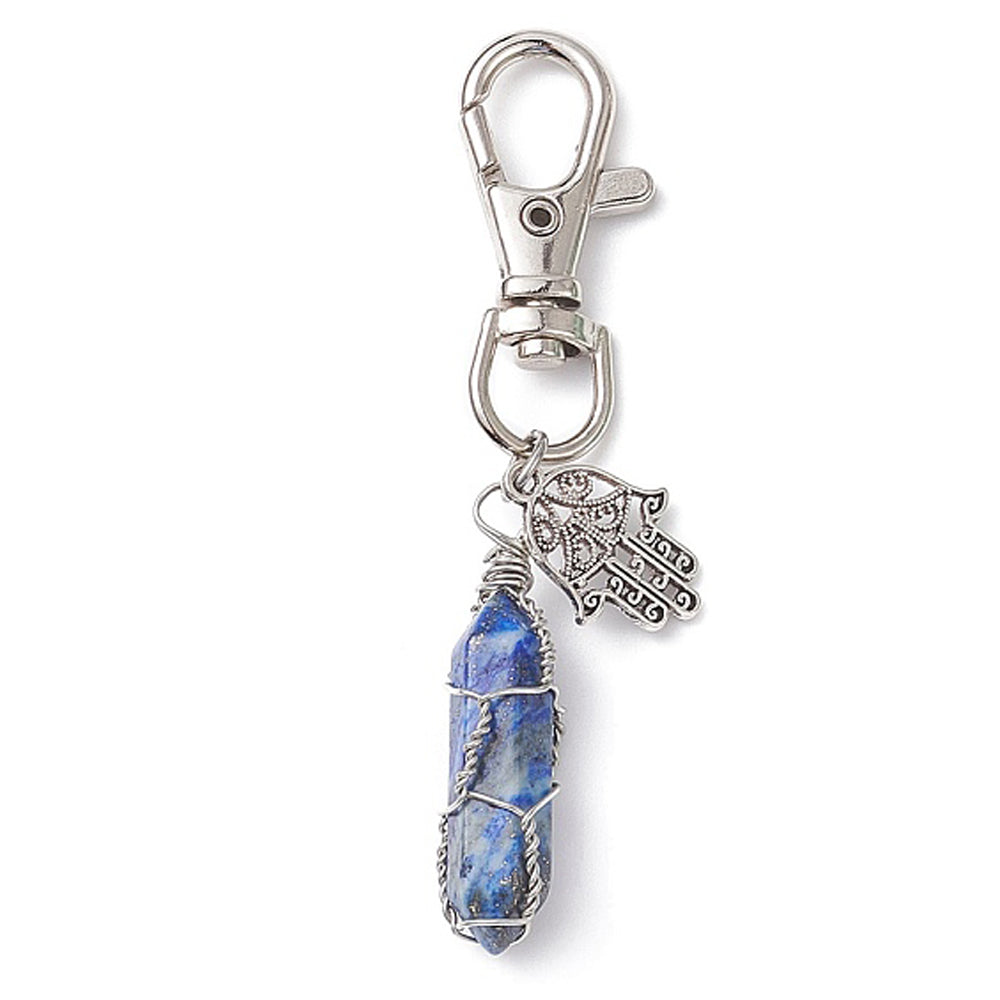 Charm Clip with Gemstone Bullet Charm