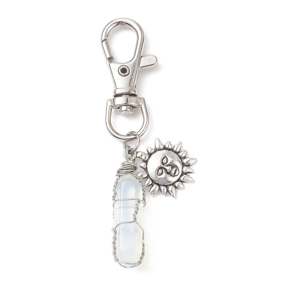 Charm Clip with Gemstone Bullet Charm