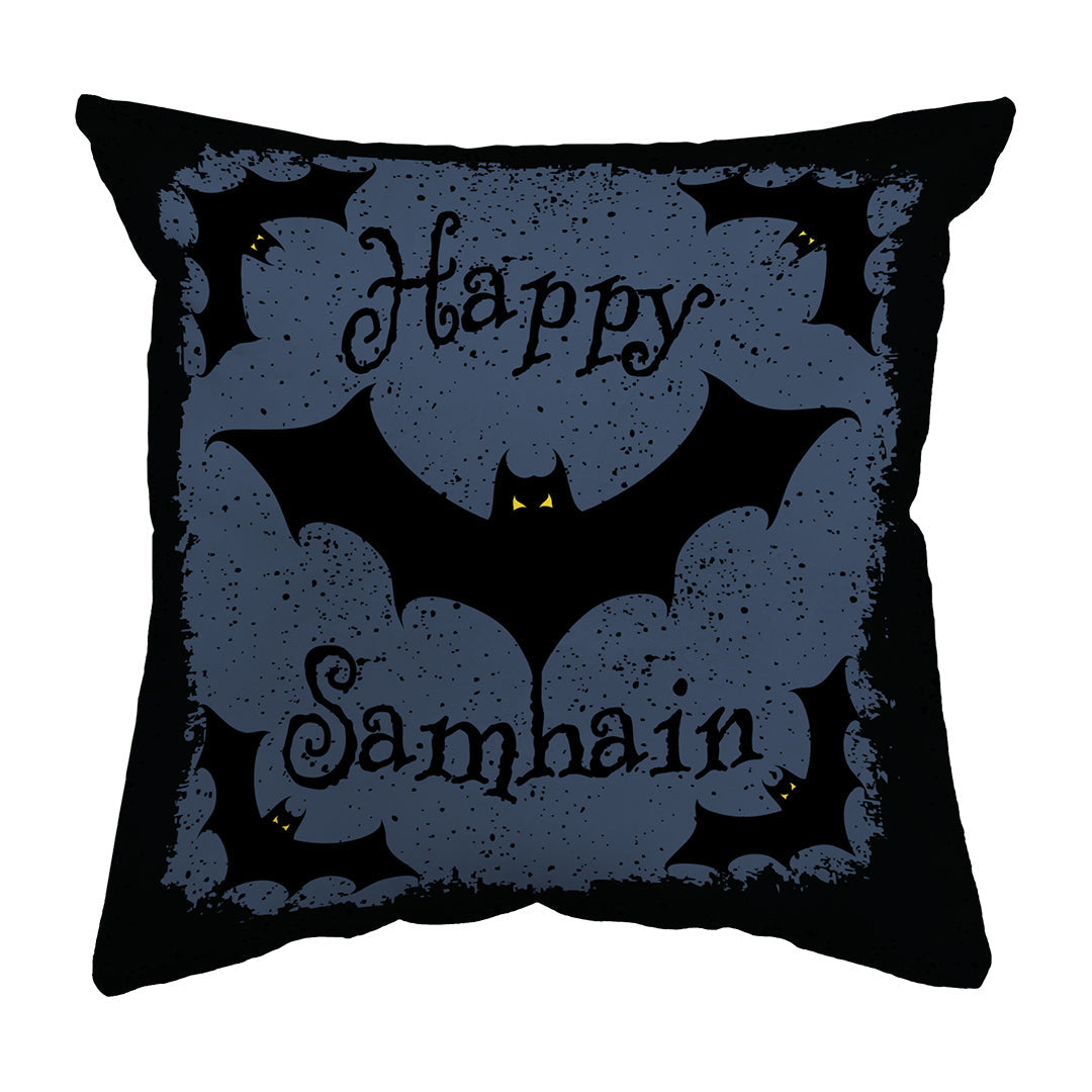 Throw Pillow Happy Samhain Bats