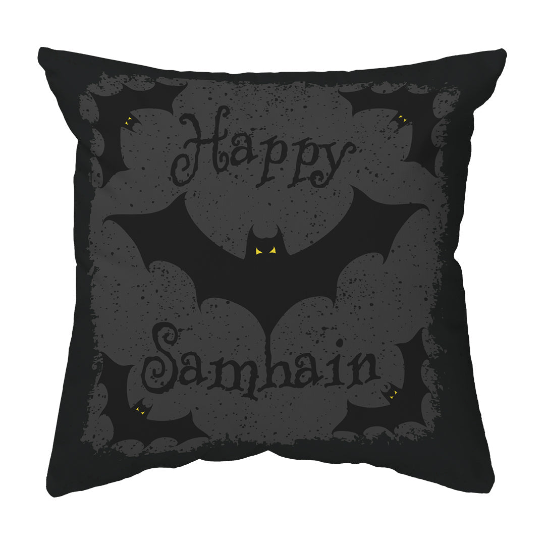 Throw Pillow Happy Samhain Bats