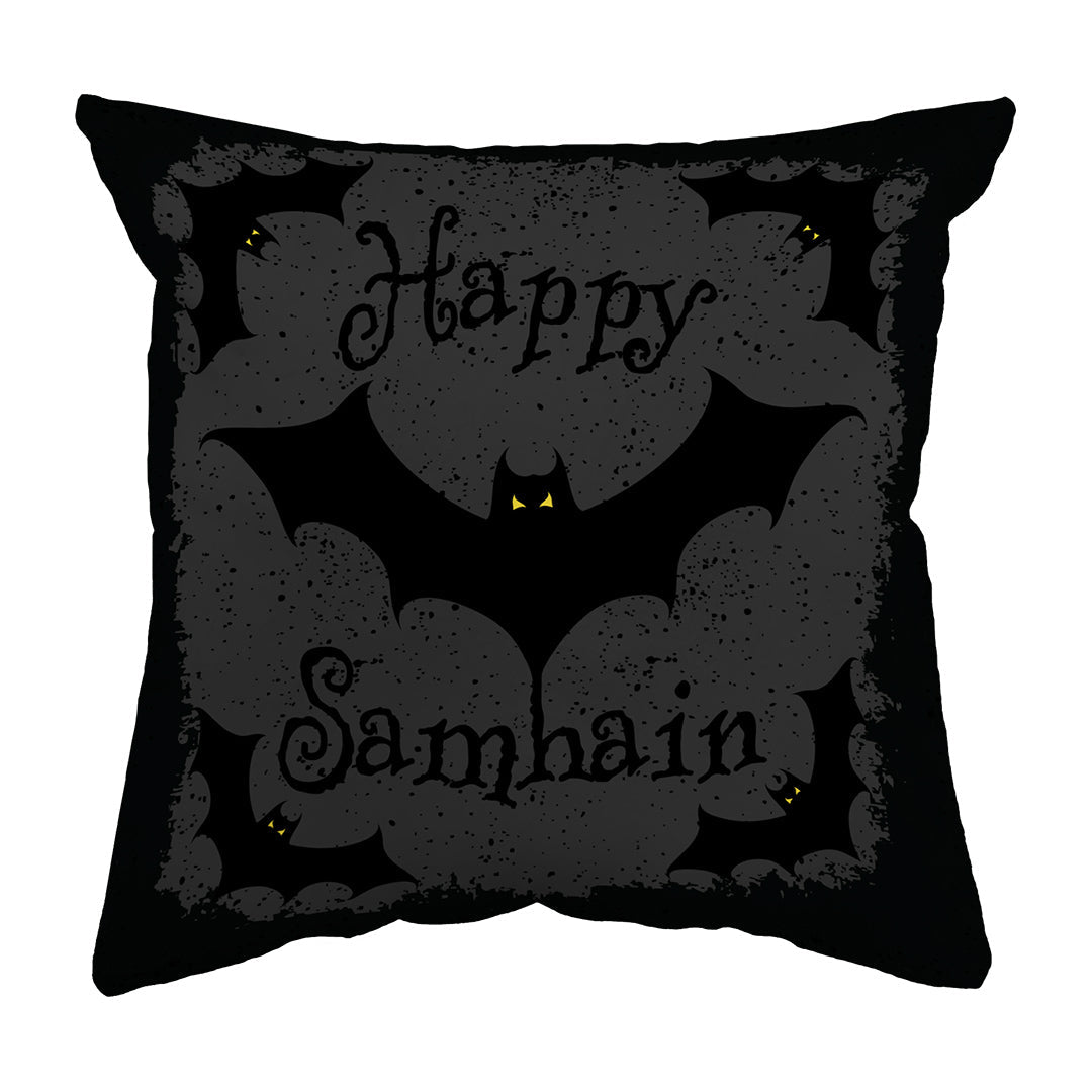 Throw Pillow Happy Samhain Bats