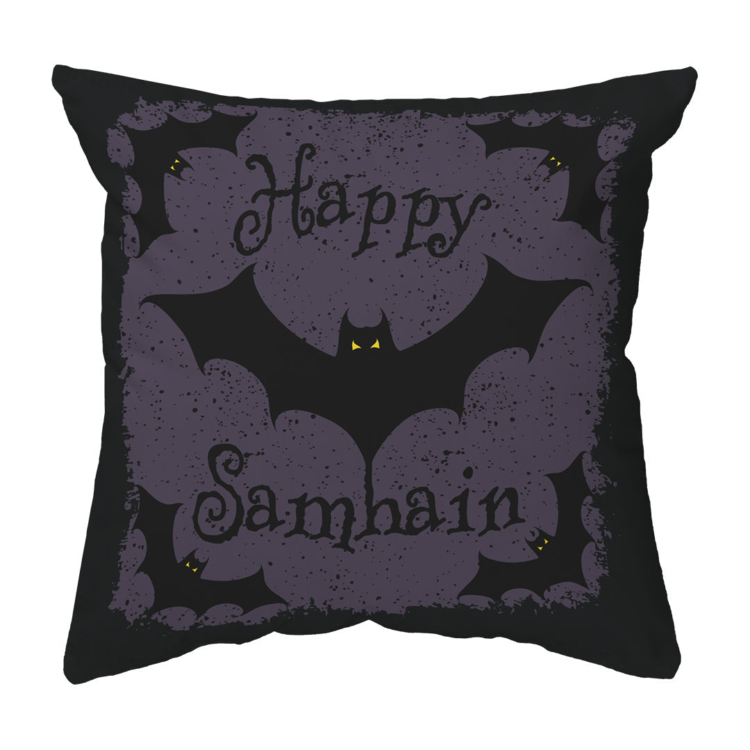 Throw Pillow Happy Samhain Bats