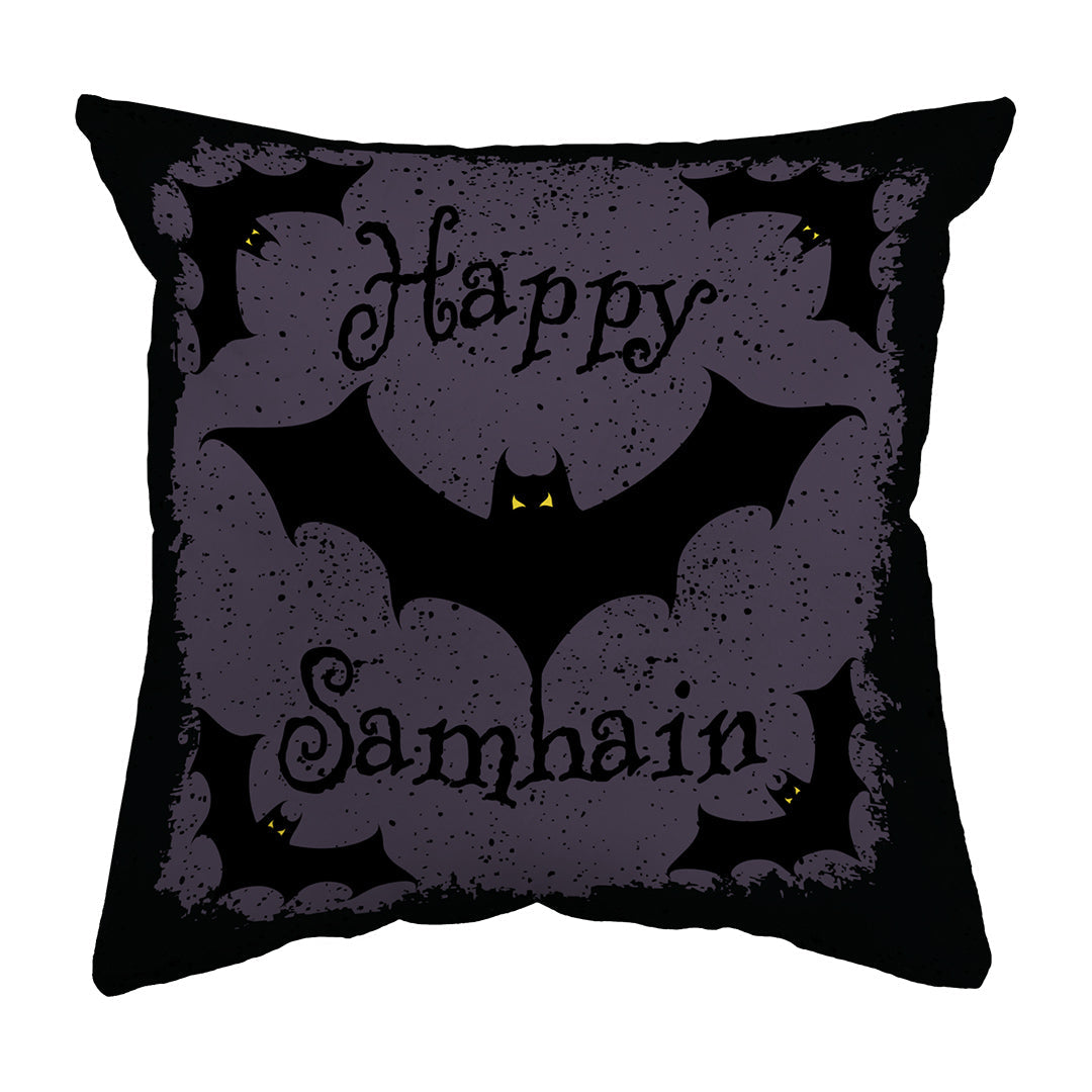Throw Pillow Happy Samhain Bats