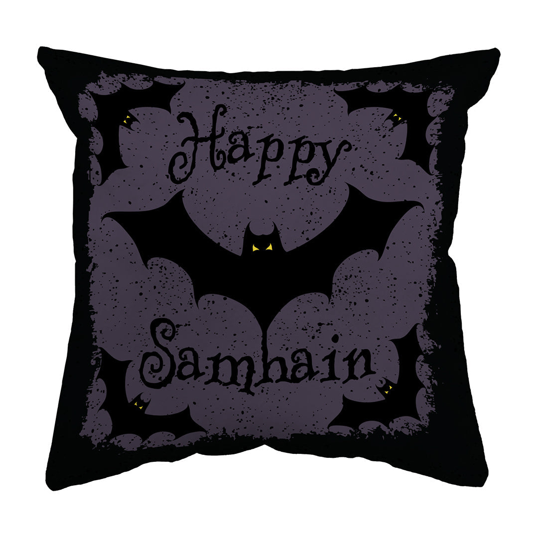 Throw Pillow Happy Samhain Bats