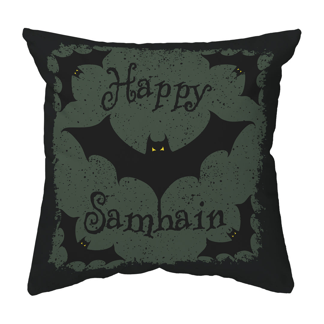 Throw Pillow Happy Samhain Bats