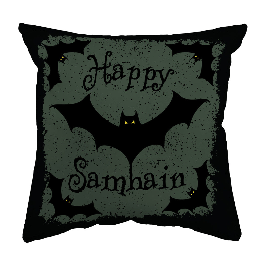 Throw Pillow Happy Samhain Bats