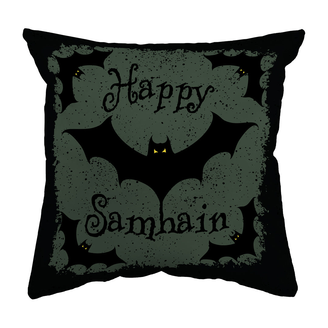 Throw Pillow Happy Samhain Bats