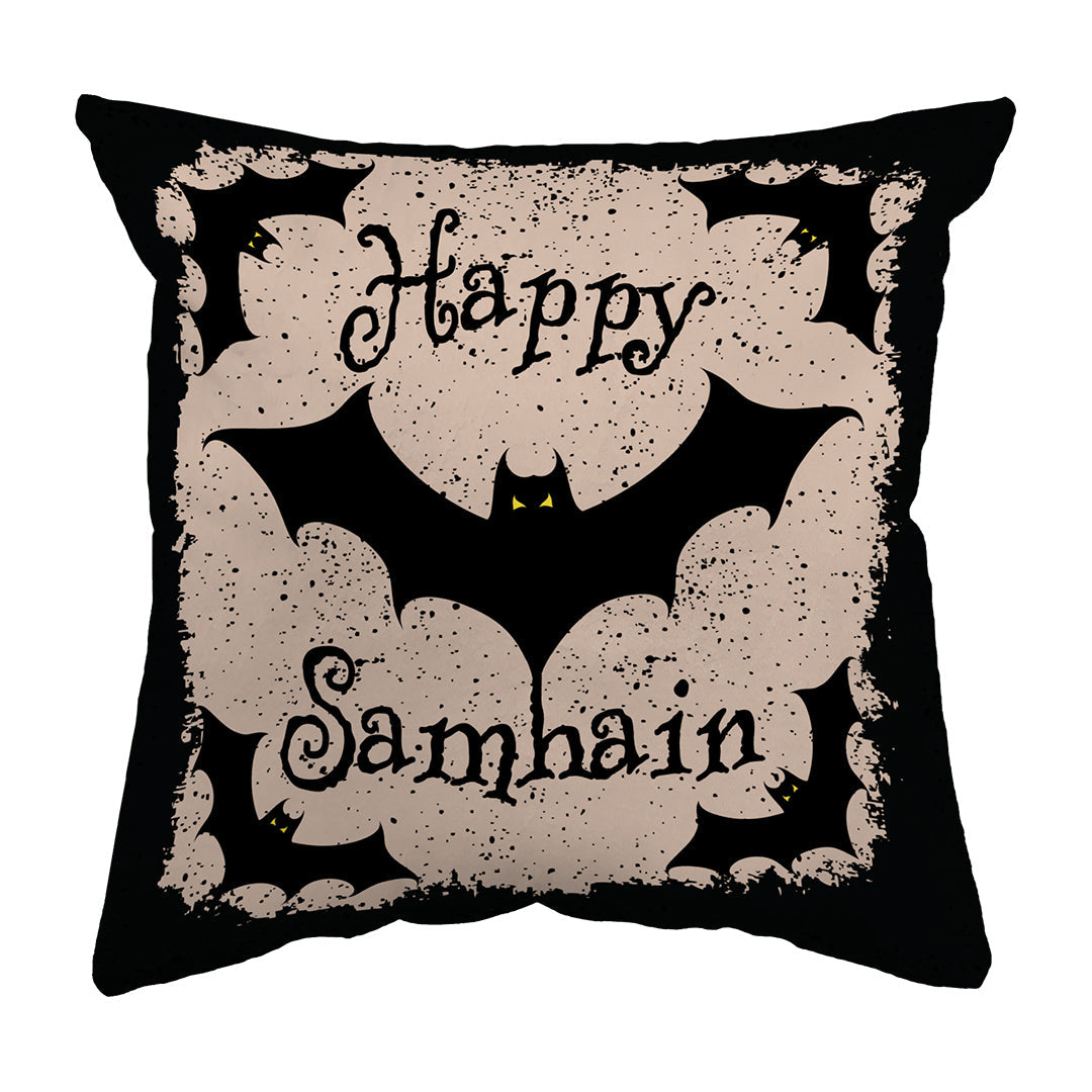 Throw Pillow Happy Samhain Bats