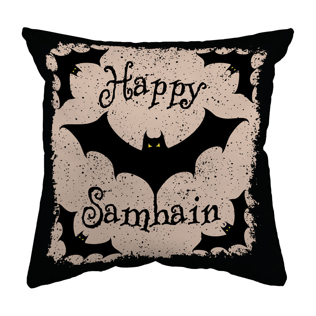 Throw Pillow Happy Samhain Bats