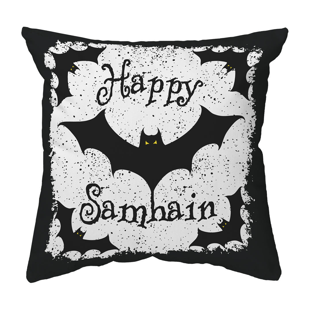 Throw Pillow Happy Samhain Bats