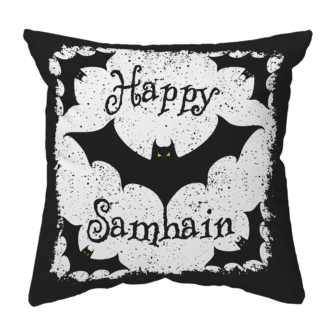 Throw Pillow Happy Samhain Bats