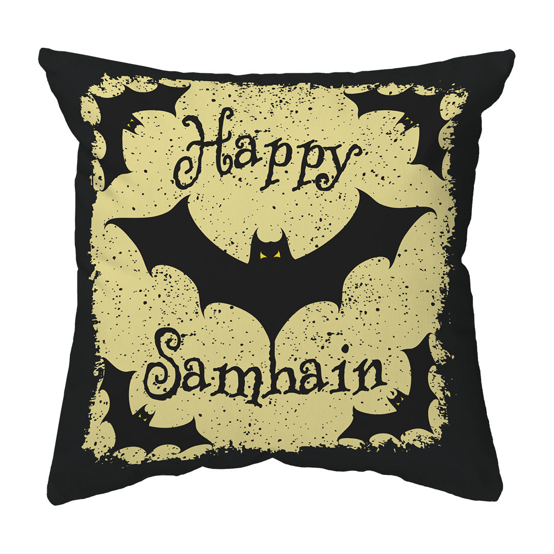 Throw Pillow Happy Samhain Bats