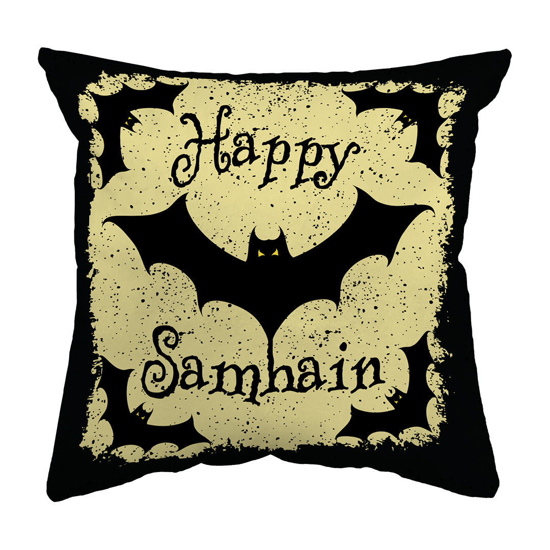 Throw Pillow Happy Samhain Bats