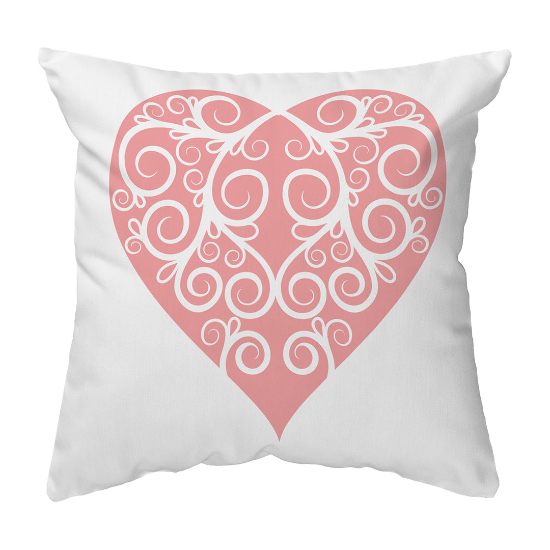 Zippered Pillow Intricate Heart