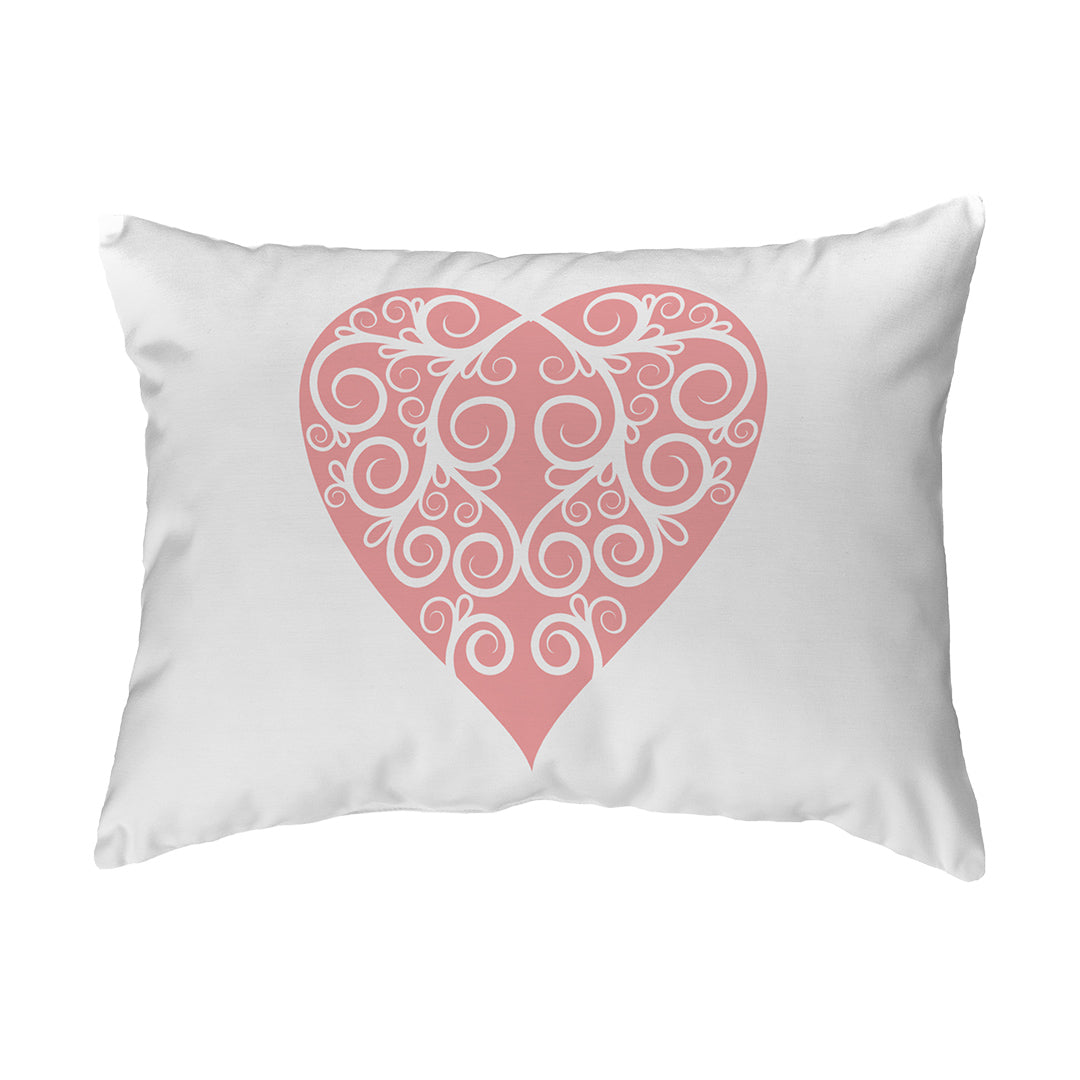 Zippered Pillow Intricate Heart