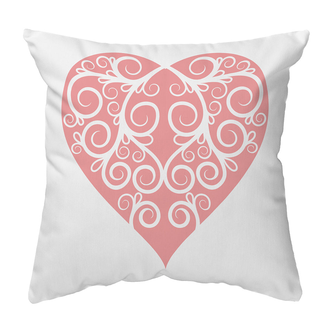 Zippered Pillow Intricate Heart