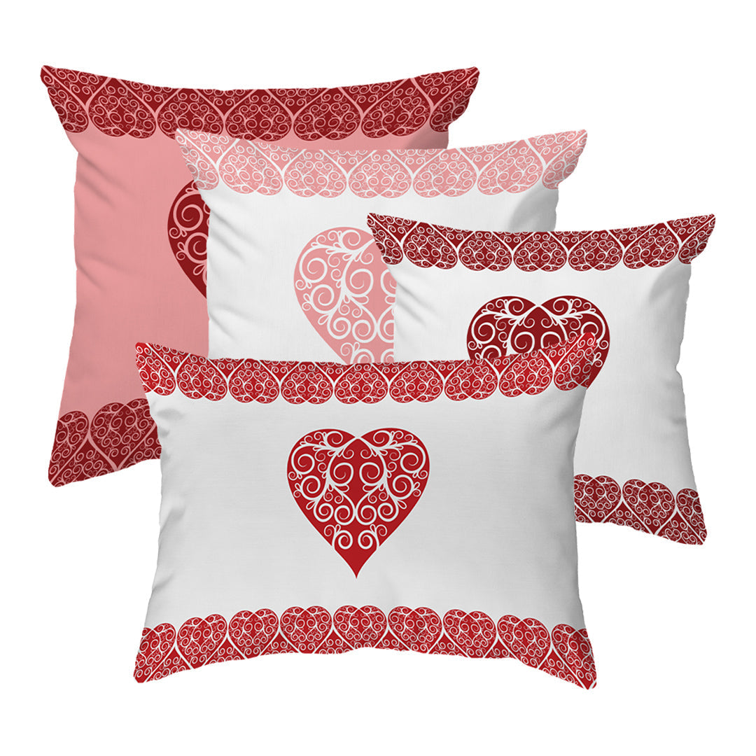 Zippered Pillow Shell Intricate Heart Ribbon