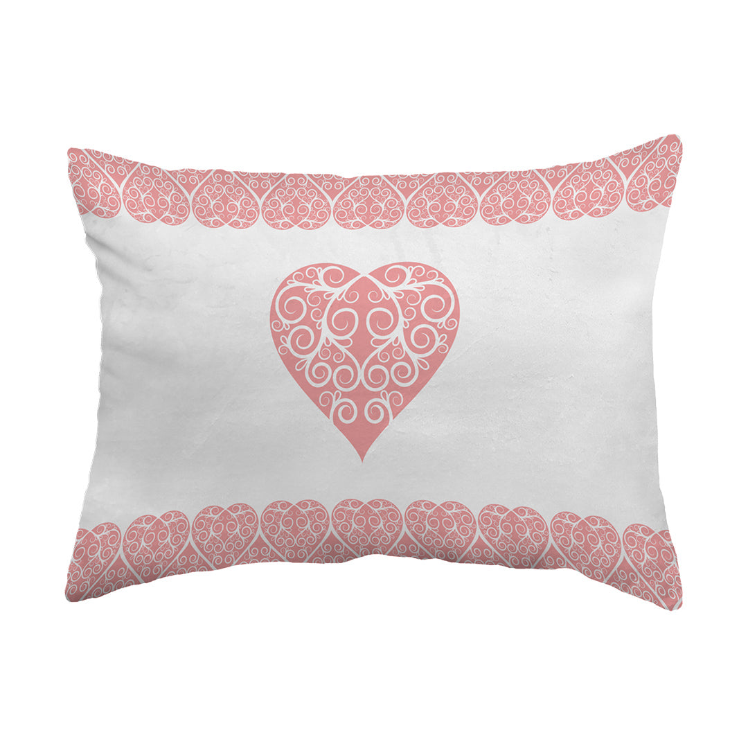 Zippered Pillow Shell Intricate Heart Ribbon