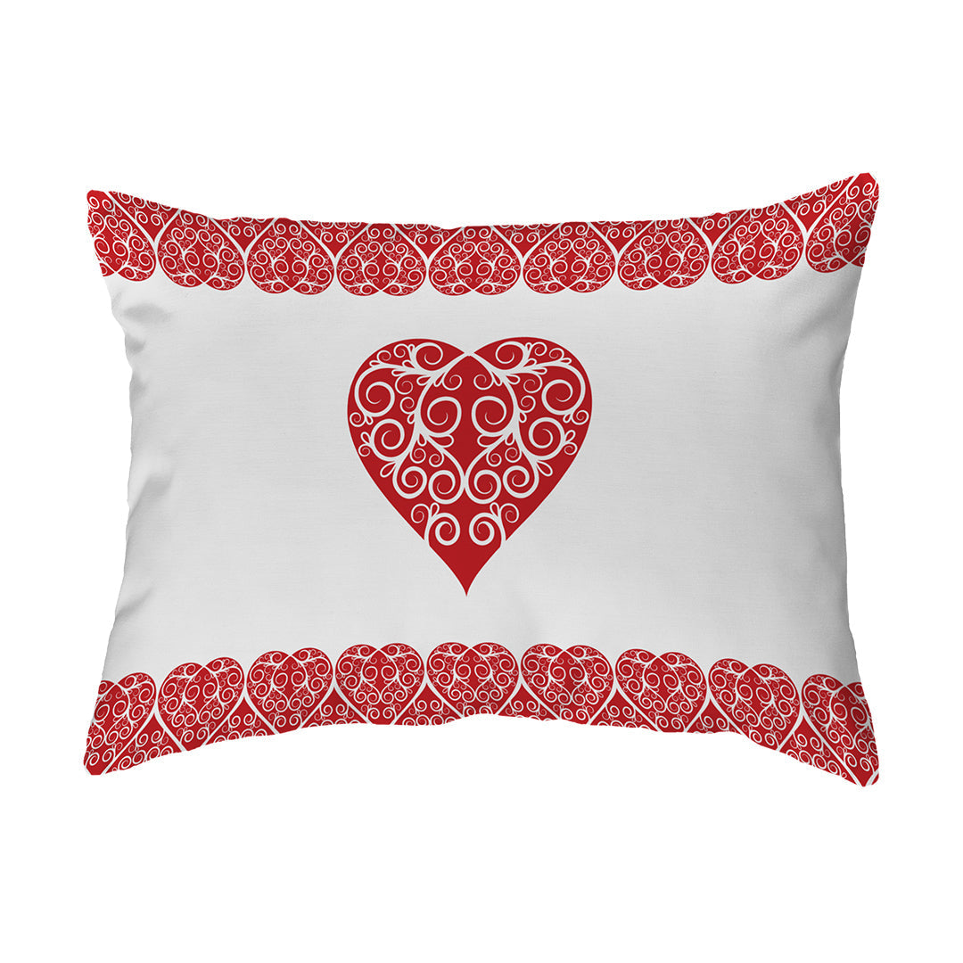 Zippered Pillow Intricate Heart Ribbon