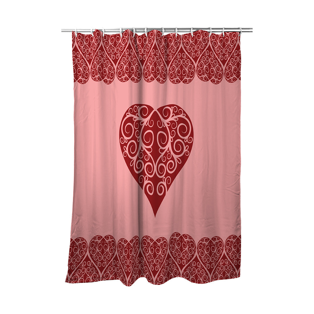 Shower Curtain Intricate Heart Ribbon