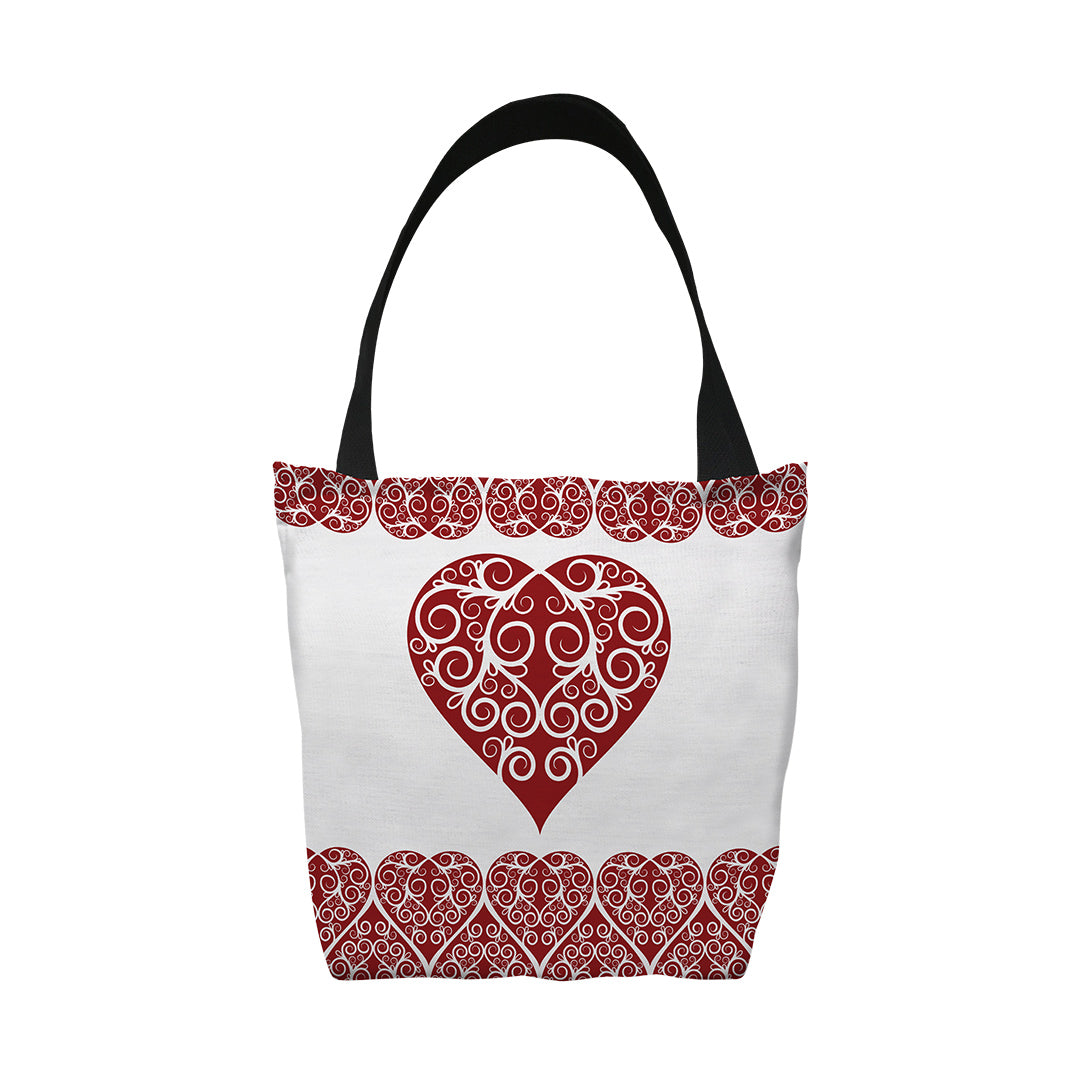 Tote Bags Intricate Heart Ribbon