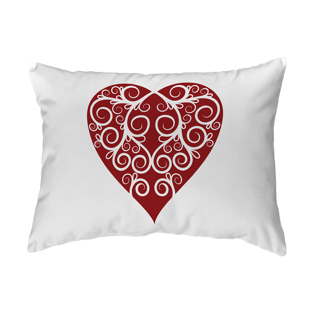 Zippered Pillow Intricate Heart