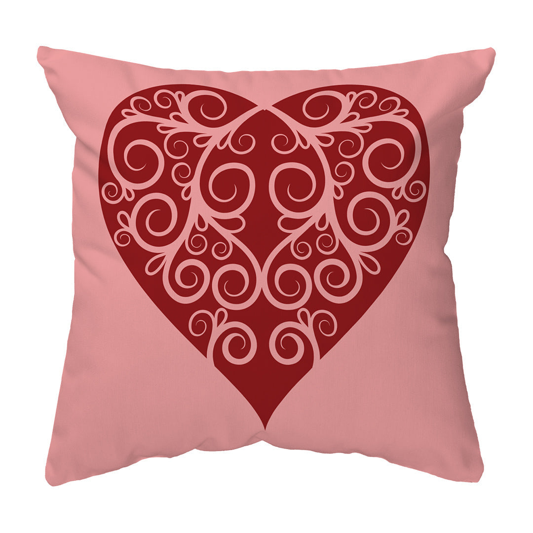 Zippered Pillow Intricate Heart