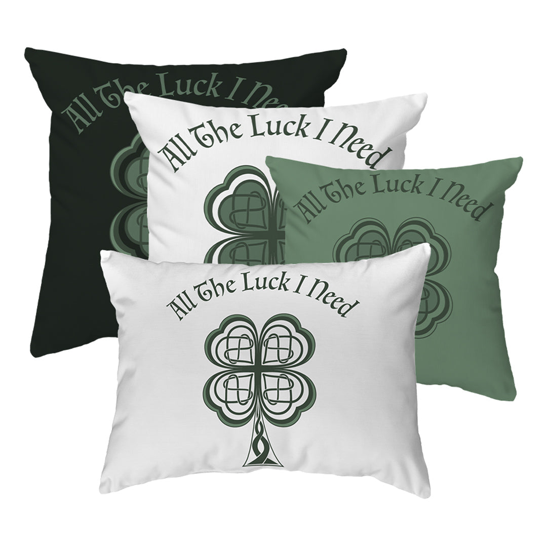 Throw Pillow Lucky Four Leaf Clover