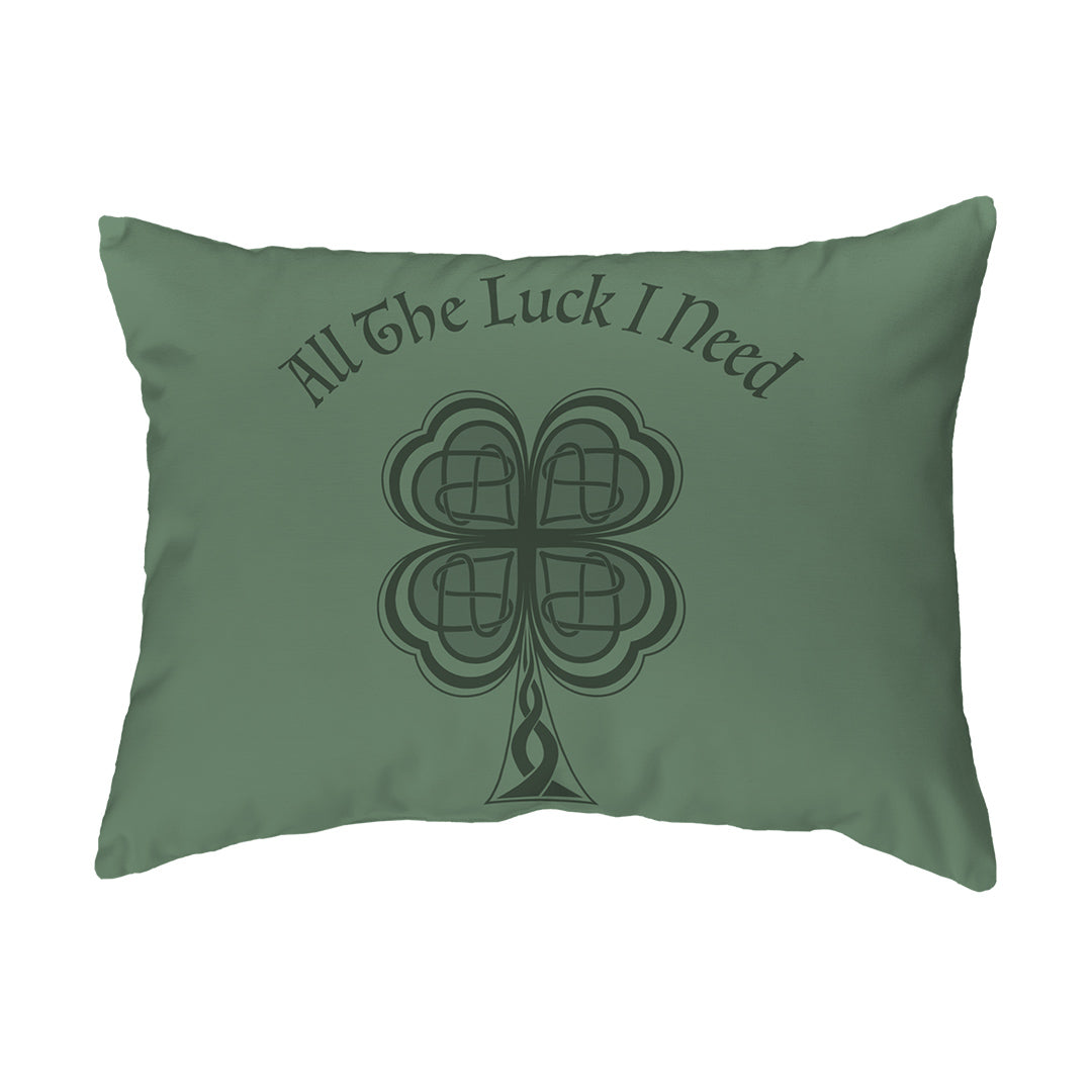 Zippered Pillow Lucky Four Leaf Clover