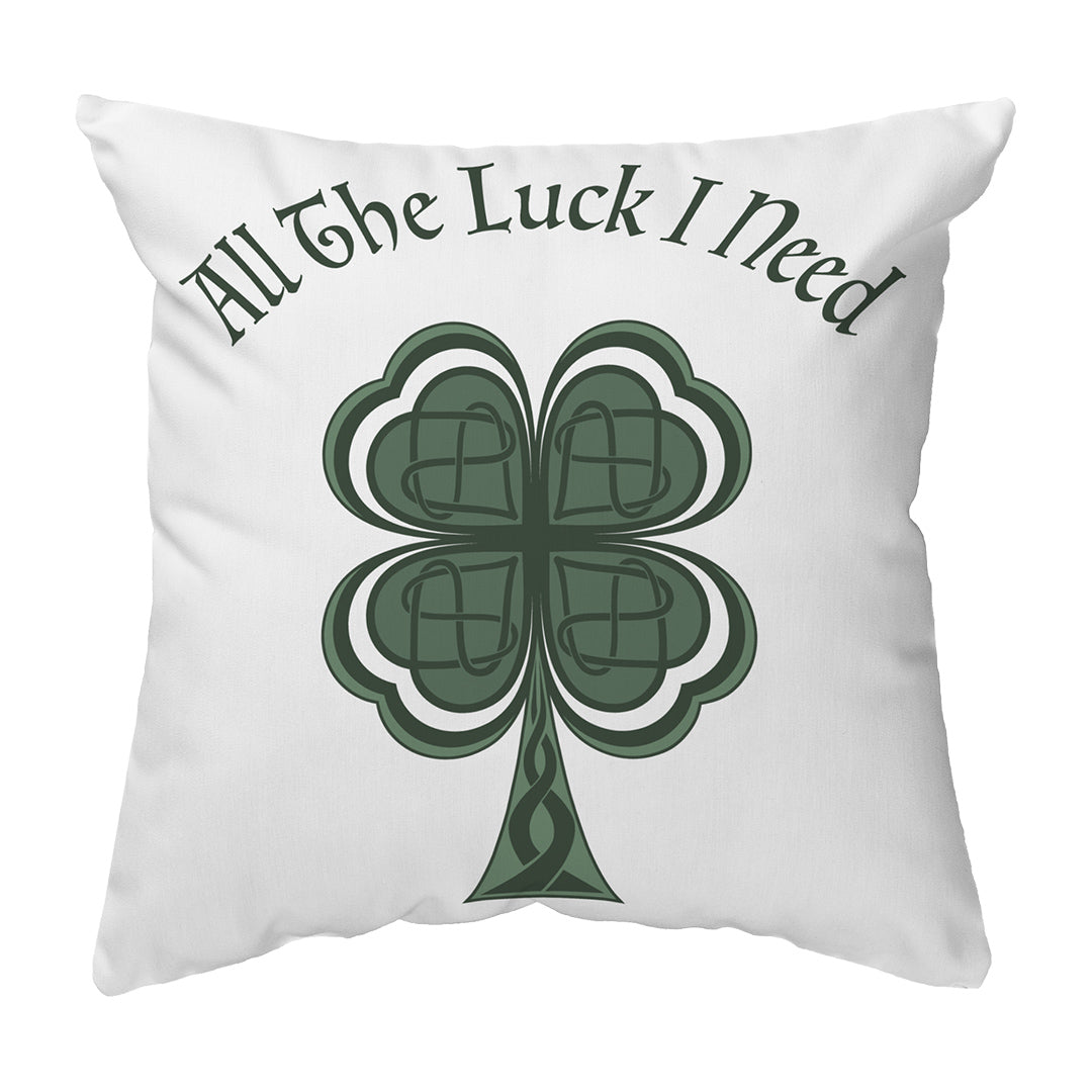 Zippered Pillow Shell Lucky Four Leaf Clover