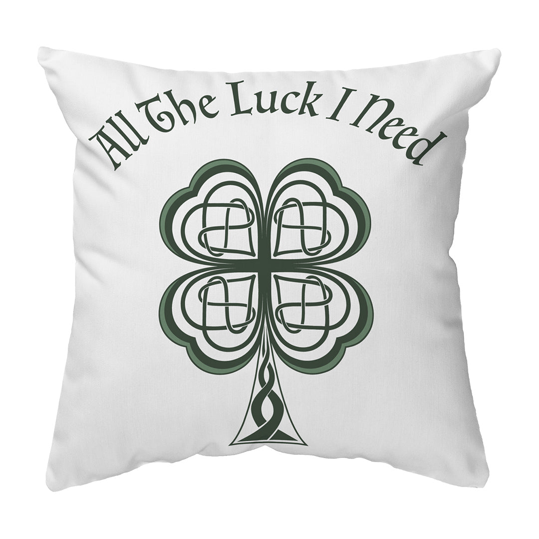 Zippered Pillow Lucky Four Leaf Clover
