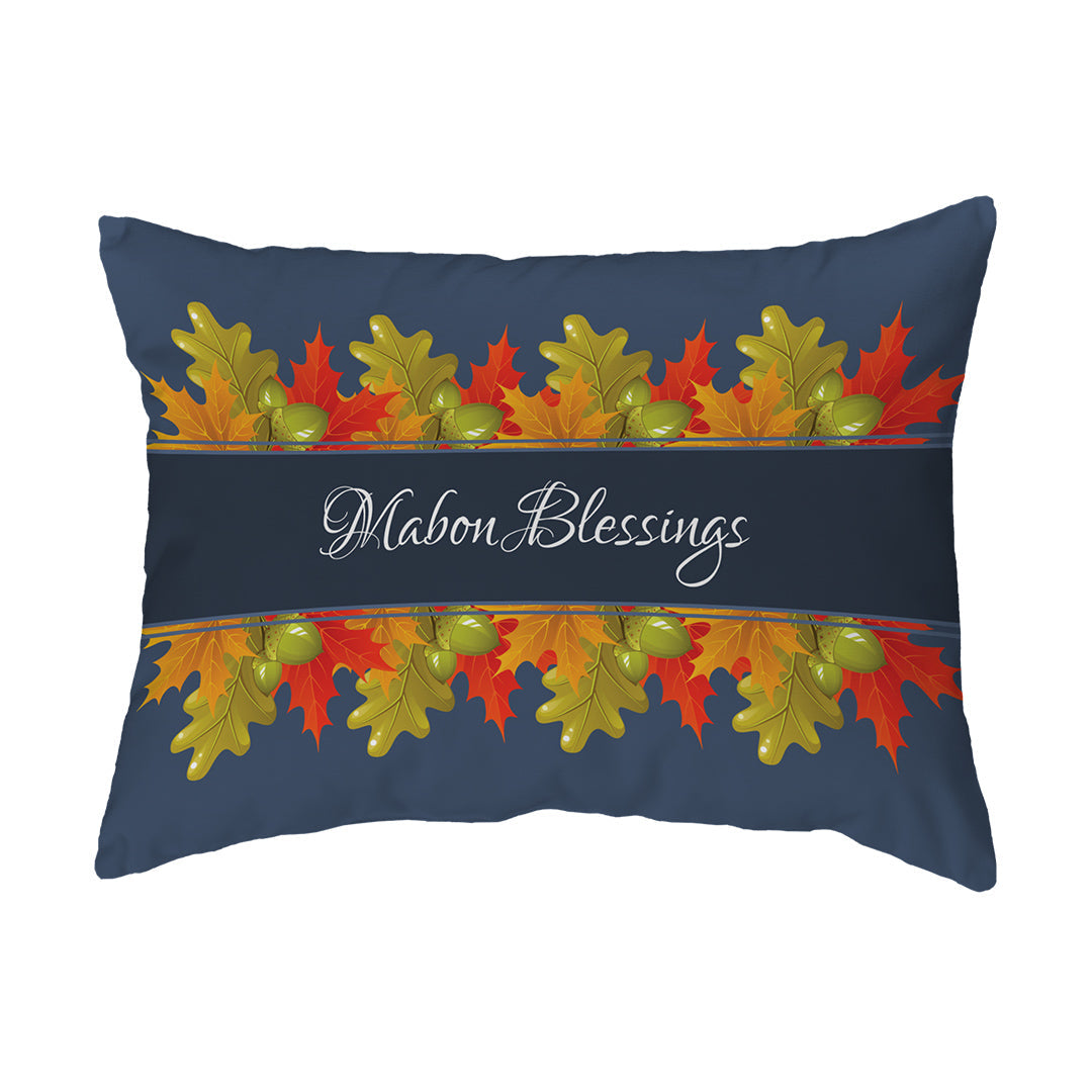 Throw Pillow Mabon Blessings Leaves